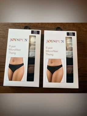 Joyspun 6-Pair Microfiber Thong Pack - Neutral Tones (XXL)